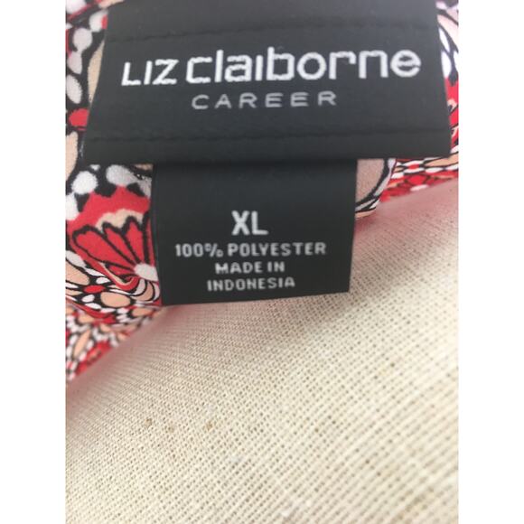 Liz Claiborne Career Blouse Rose Quartz Foulard XL - Picture 12 of 16